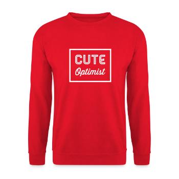 Optimist Geschenkidee - Unisex Pullover - Rot - Vorne - Alina (178cm) & Michal (187cm)