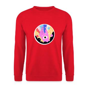HÄNDE AUGEN - Unisex Pullover - Rot - Vorne - Alina (178cm) & Michal (187cm)
