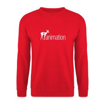 REHanimation Reanimation - Unisex Pullover - Rot - Vorne - Alina (178cm) & Michal (187cm)