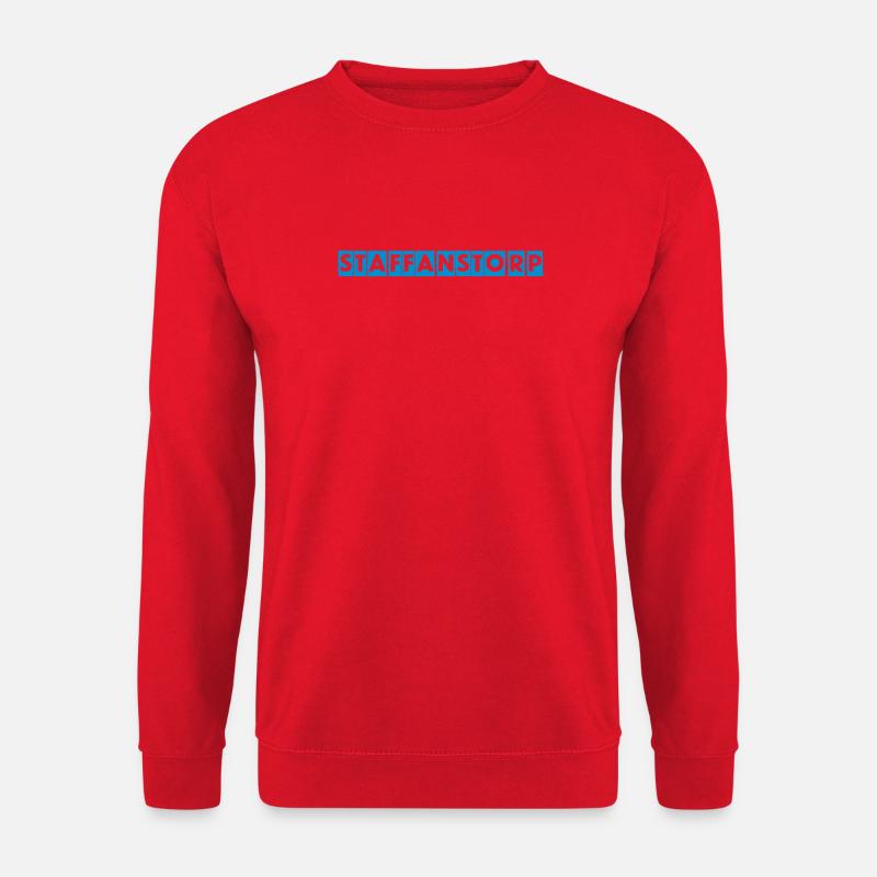 Staffanstorp – Blaues Textdesign - Unisex Pullover - Rot