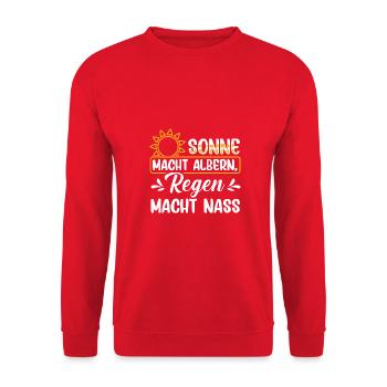 Rain makes silly, sun makes wet - Unisex Pullover - Rot - Vorne - Alina (178cm) & Michal (187cm)