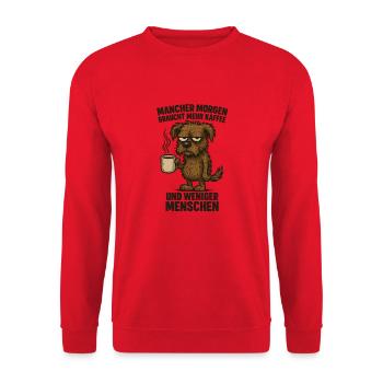 Le matin grogne plus café bureau - Sweat-shirt Unisexe - rouge - Devant - Alina (178cm) & Michal (187cm)
