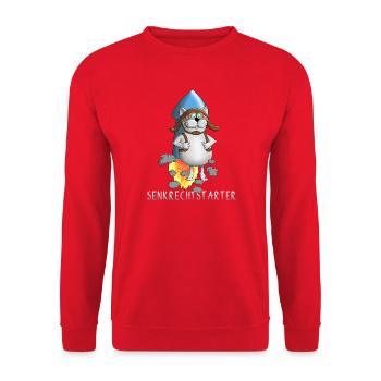 Lustige Rakete - Abheben - Start - Unisex Pullover - Rot - Vorne - Alina (178cm) & Michal (187cm)
