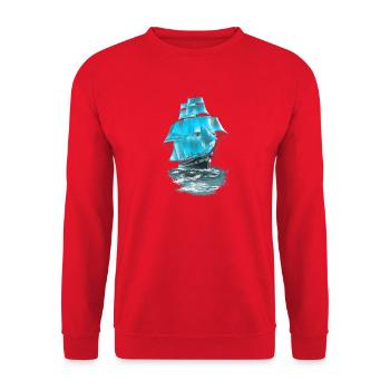 Segelschiff - Unisex Pullover - Rot - Vorne - Alina (178cm) & Michal (187cm)