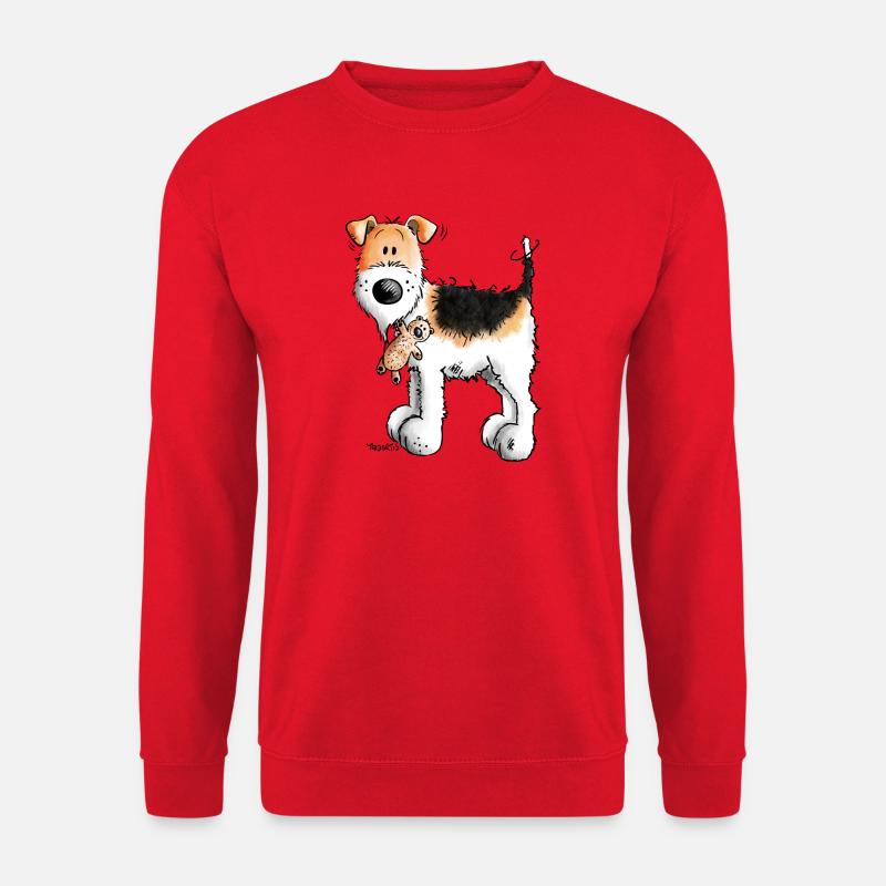 Foxterrier mit Teddy - Teddys - Plüschtier - Hund - Unisex Pullover - Rot
