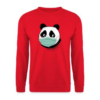 Panda bear with mask mask - Unisex Sweatshirt - red - Front - Alina (178cm) & Michal (187cm)