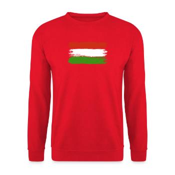 Hungarian Flag Brush Strokes - Unisex Sweatshirt - red - Front - Alina (178cm) & Michal (187cm)