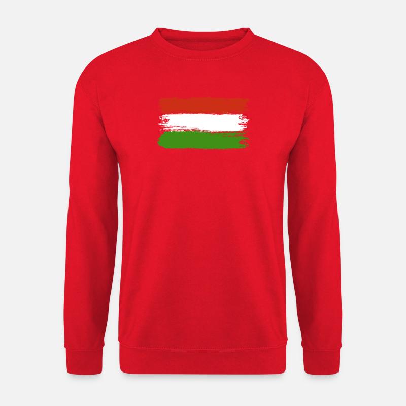 Pinselstriche der ungarischen Flagge - Unisex Pullover - Rot