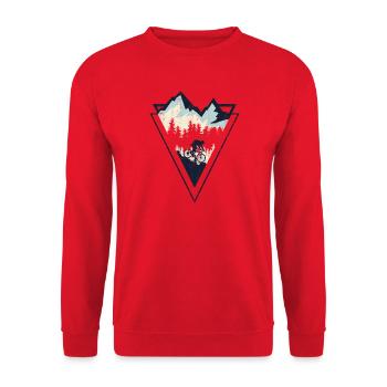 Alpine MTB Crest - Unisex Sweatshirt - red - Front - Alina (178cm) & Michal (187cm)