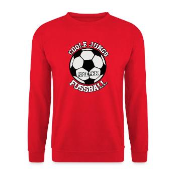 Cooler Jugend Fußball Schirm - Unisex Pullover - Rot - Vorne - Alina (178cm) & Michal (187cm)