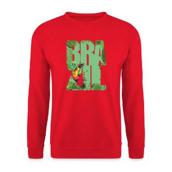 Brazil - Unisex Sweatshirt - red - Front - Alina (178cm) & Michal (187cm)