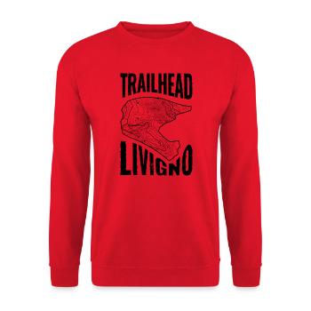 Mountain Bike T-Shirt Trailhead Livigno - Unisex Sweatshirt - red - Front - Alina (178cm) & Michal (187cm)