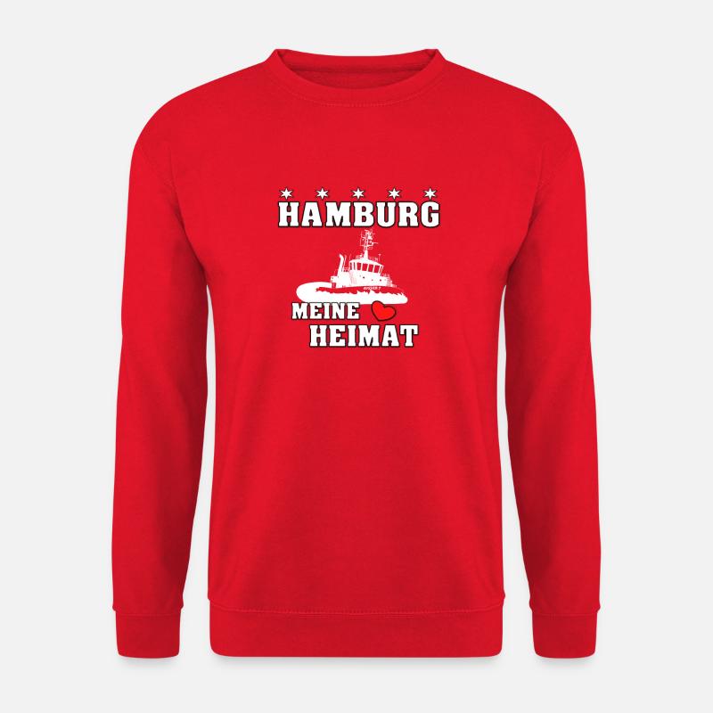 Hamburg Heimat mit Schlepper - Unisex Pullover - Rot