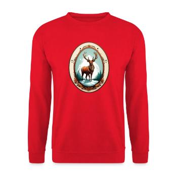Reindeer - Unisex Sweatshirt - red - Front - Alina (178cm) & Michal (187cm)