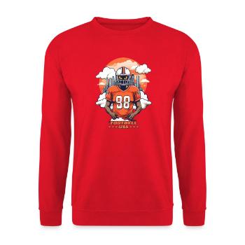 Football Player - Unisex Sweatshirt - red - Front - Alina (178cm) & Michal (187cm)