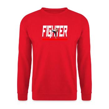 Cooles Fighter Design - Schönes MMA Fighter Design - Unisex Pullover - Rot - Vorne - Alina (178cm) & Michal (187cm)
