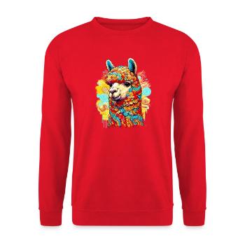 Alpaga - Sweat-shirt Unisexe - rouge - Devant - Alina (178cm) & Michal (187cm)