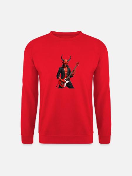 Teufel mit roter E-Gitarre - Unisex Pullover - Rot