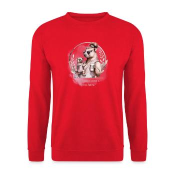 Chill Mom 2026 – Ne Pas Toucher à une Chill Mom - Sweat-shirt Unisexe - rouge - Devant - Alina (178cm) & Michal (187cm)