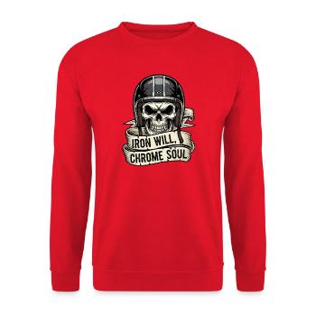 Iron Will, Chrome Soul - Unisex Sweatshirt - red - Front - Alina (178cm) & Michal (187cm)