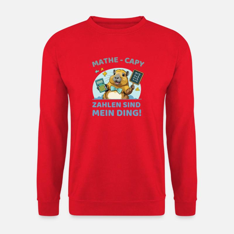 Math Capybara – Numbers are my thing! - Unisex Sweatshirt - red