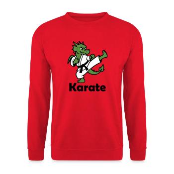 Karate Drache - Unisex Pullover - Rot - Vorne - Alina (178cm) & Michal (187cm)