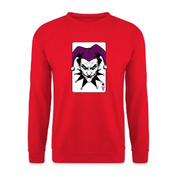 Harlequin Joker Clown Illustration - Unisex Sweatshirt - red - Front - Alina (178cm) & Michal (187cm)