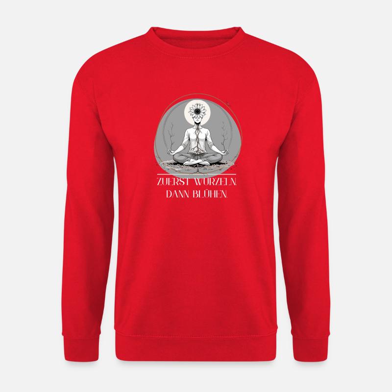 Meditatives Blossom  Design - Verwurzelt  - Unisex Pullover - Rot