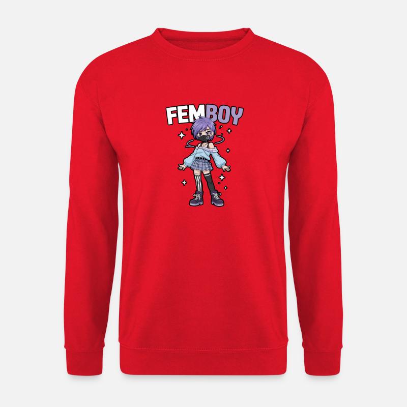 Femboy im Emo-Look mit Glitzer - Unisex Pullover - Rot