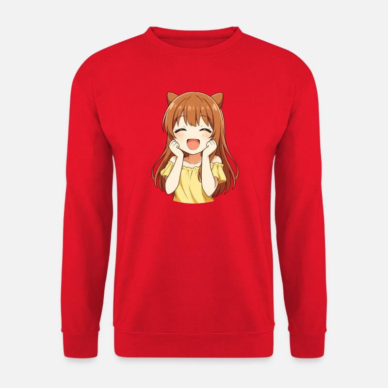 Kawaii Kätzchen sonnengelb - Unisex Pullover - Rot