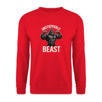 Unstoppable Beast Gorilla - Unisex Pullover - Rot - Vorne - Alina (178cm) & Michal (187cm)