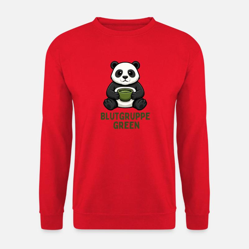 Blutgruppe Green Panda Tee Design  - Unisex Pullover - Rot