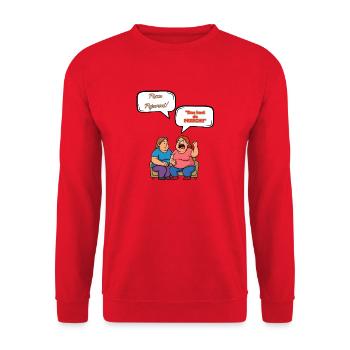 Pizza Pepperoni Dispute - Sweat-shirt Unisexe - rouge - Devant - Alina (178cm) & Michal (187cm)