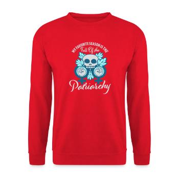 My Favorite Season Is The Fall Of The Patriarchy - Unisex Sweatshirt - red - Front - Alina (178cm) & Michal (187cm)