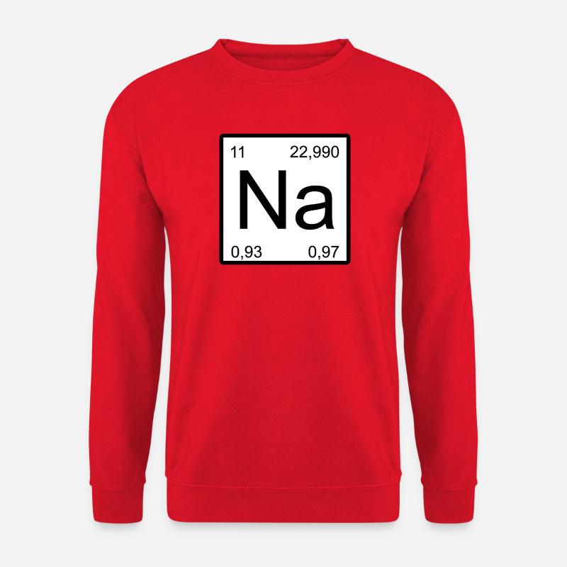 Na Natrium Symbol Periodensystem Druck - Unisex Pullover - Rot