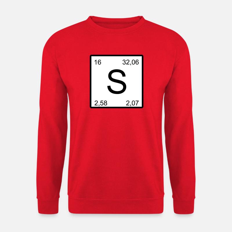 S Schwefel im Periodensystem-Stil - Unisex Pullover - Rot