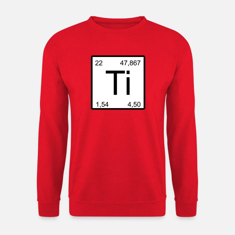 Titanium Elementsymbol Minimal Tile - Unisex Pullover - Rot