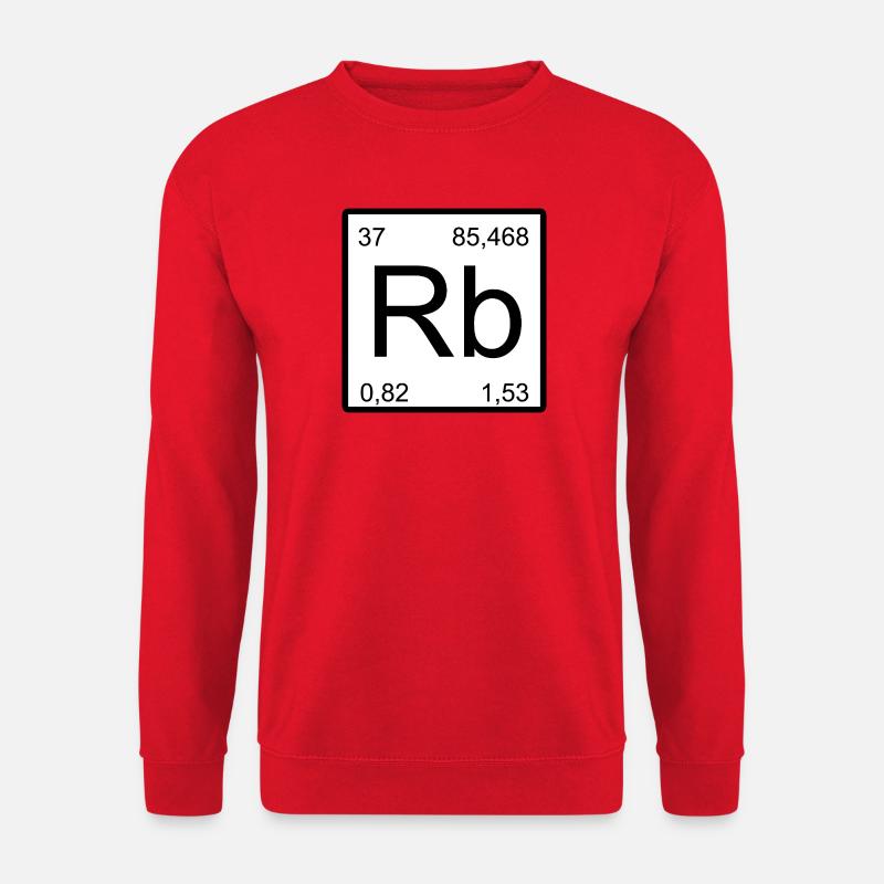 Rubidium Symbol Typography Design - Unisex Sweatshirt - red