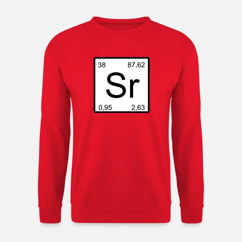 Strontium Sr Element Symbol Minimal Design - Unisex Sweatshirt - red
