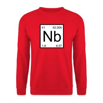 Nb Symbol Art Niobium Element Design - Unisex Sweatshirt - red - Front - Alina (178cm) & Michal (187cm)
