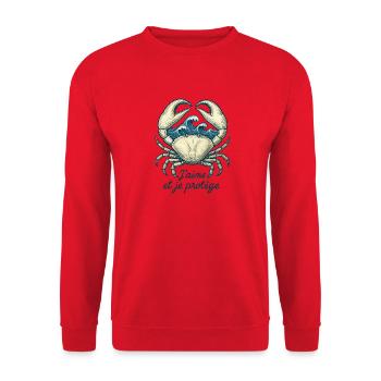 Signe astrologique du Cancer - Astrologie - Sweat-shirt Unisexe - rouge - Devant - Alina (178cm) & Michal (187cm)