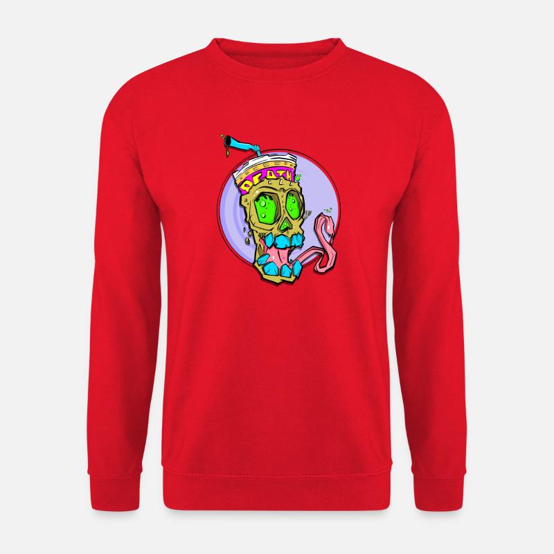 Neon Schädel mit Farbschock - Unisex Pullover - Rot