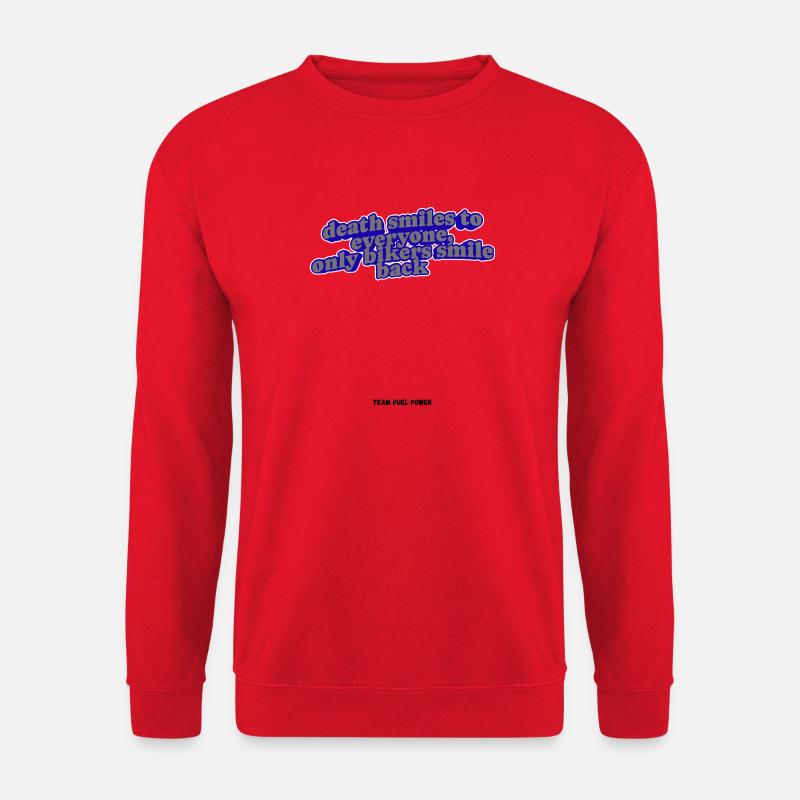 Biker Death Smiles Zitat - Unisex Pullover - Rot