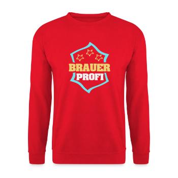 Geschenk für Brauer - Unisex Pullover - Rot - Vorne - Alina (178cm) & Michal (187cm)