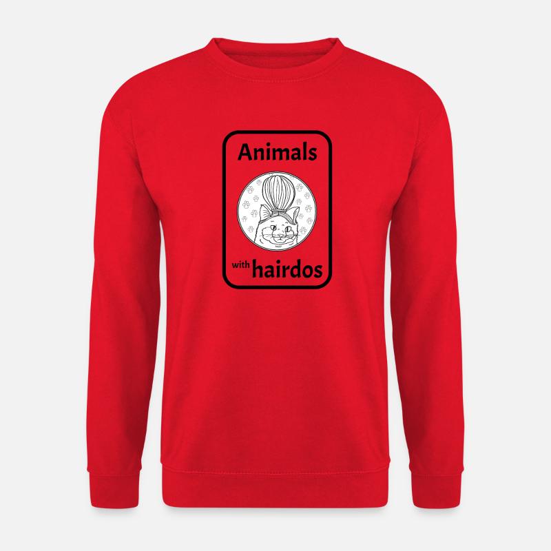 Katze mit Frisur - Unisex Pullover - Rot