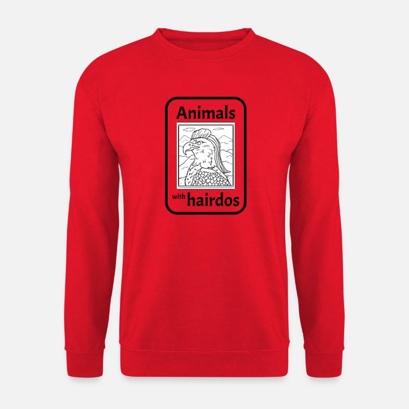 Adler mit Vokuhila-Frisur - Unisex Pullover - Rot