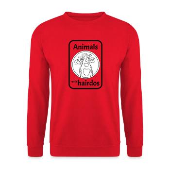Parrot with hairstyle - Unisex Sweatshirt - red - Front - Alina (178cm) & Michal (187cm)