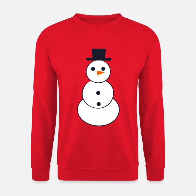 Minimalistische Schneemannkunst - Unisex Pullover - Rot