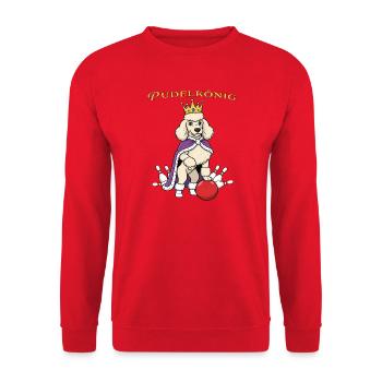 Pudelkönig - Unisex Pullover - Rot - Vorne - Alina (178cm) & Michal (187cm)