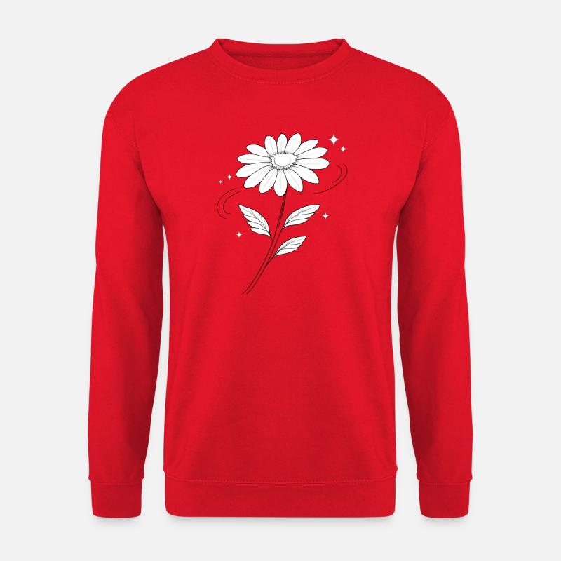 Daisy Skizze in Schwarzweiß - Unisex Pullover - Rot